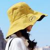 Summer Foldable Bucket Hat Woman Solid Color Hip Hop Wide Brim Beach UV Protection Round Top Sunscreen Fisherman Cap EMA