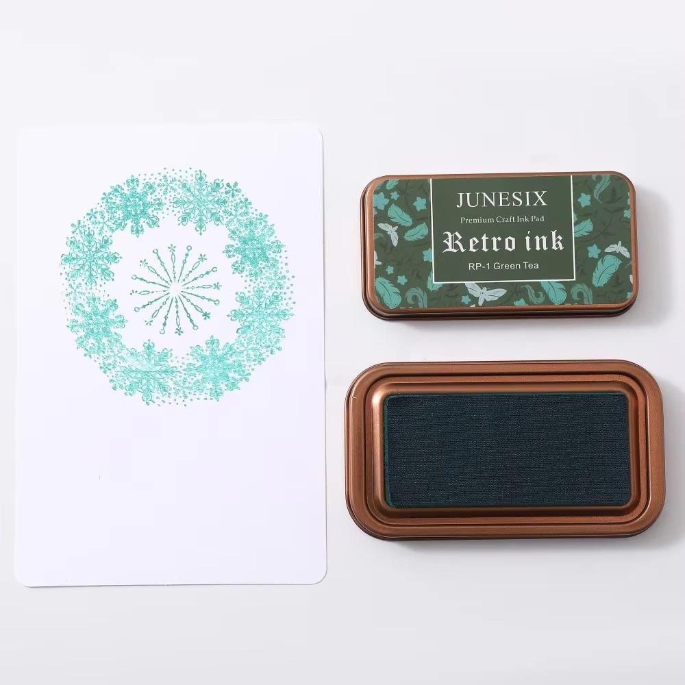 Vintage Iron Box Seal Stamp Colorful Paper Inkpads Creative Seal Stamp Block Gift