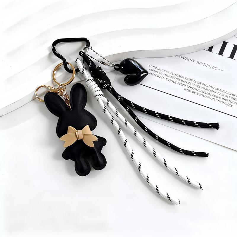 Bag Charm New PU Leather Bunny Decoration Key Holders Hanging Charm Solid Bag Pendant Accessories Gift