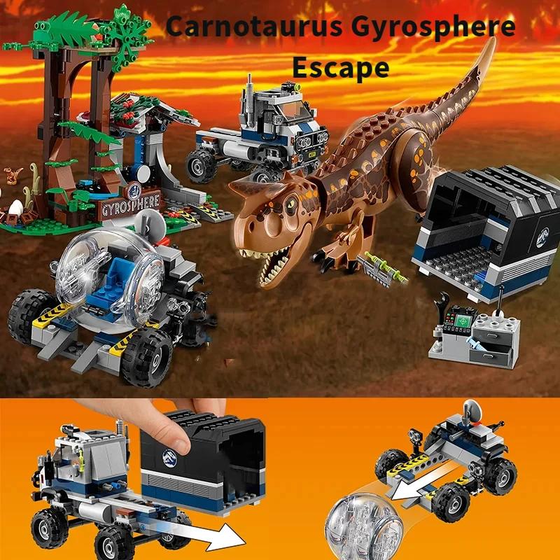 Compatible MOC Sets Dinosaur Series Building Blocks 76966 Dinosaur Missions: Allosaurus Transport Truck Children World Park Toys