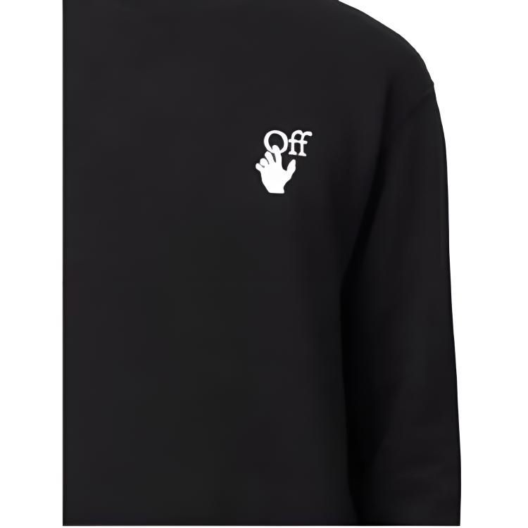 Off-White Черные/разноцветные мужские топы Caravaggio Lute Slim с круглым вырезом OMBA025F21FLE0081084