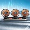 USB/12V/24V Three-Head Fan 2 Speeds Car Cooling Air Circulator Fan 360 Degree Rotatable for Car Truck Van SUV RV ATV Boat