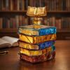 Витражный декантер для вина в форме книги 700 мл Ручная работа Стеклянная бутылка с пробкой-книгой Красочный Литературный Декор для дома Уникальный подарок для любителей вина и книг