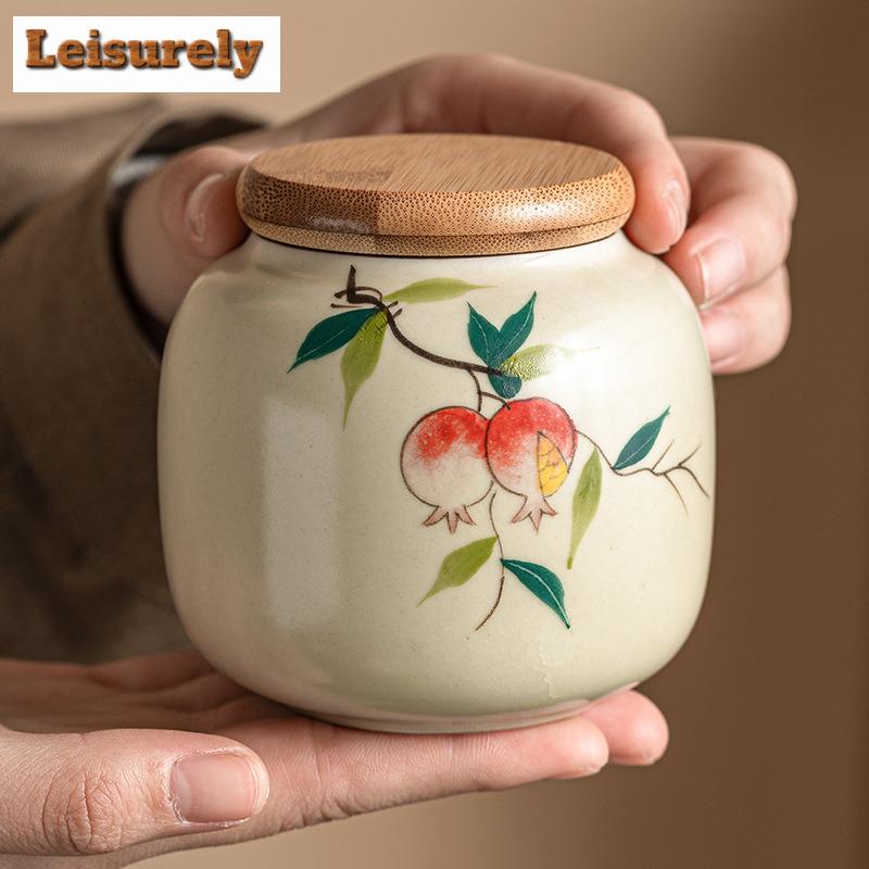 250 мл расписанный вручную гранатовый чайный ящик-органайзер влагостойкие контейнеры для хранения ручной работы чайная коробка украшение для чайного сервиза