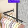 Aluminum Alloy Folding Wall-Mounted Clothes Rack for Indoor & Balcony