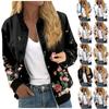 Jackets For Women Long Sleeve Lightweight Zip Up Cropped Fashion Print Outerwear Casual Quilted Jackets Whith Pockets