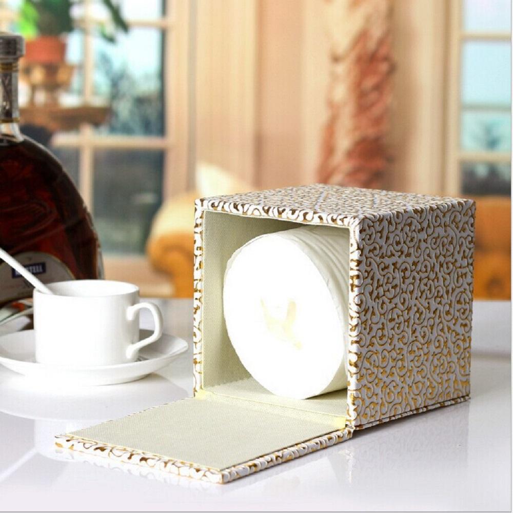 Креативная настольная коробка для рулонов бумаги, чехол для салфеток из искусственной кожи, держатель для салфеток в форме куба, поднос для кухонного насоса, коробка для хранения в европейском стиле
