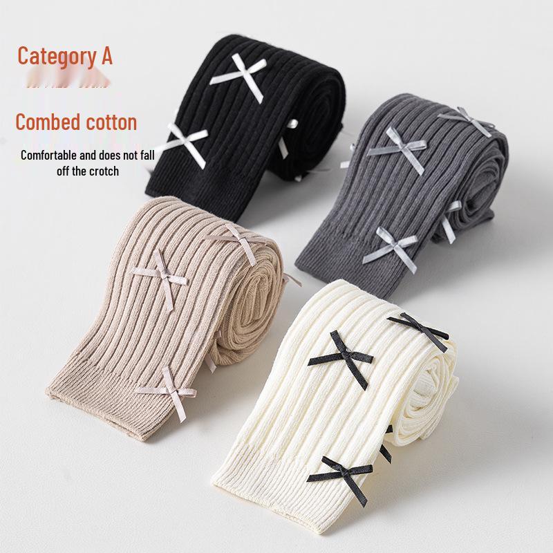 Хлопковые высокоэластичные колготки для девочек - Леггинсы для младенцев, малышей и детей на весну и осень