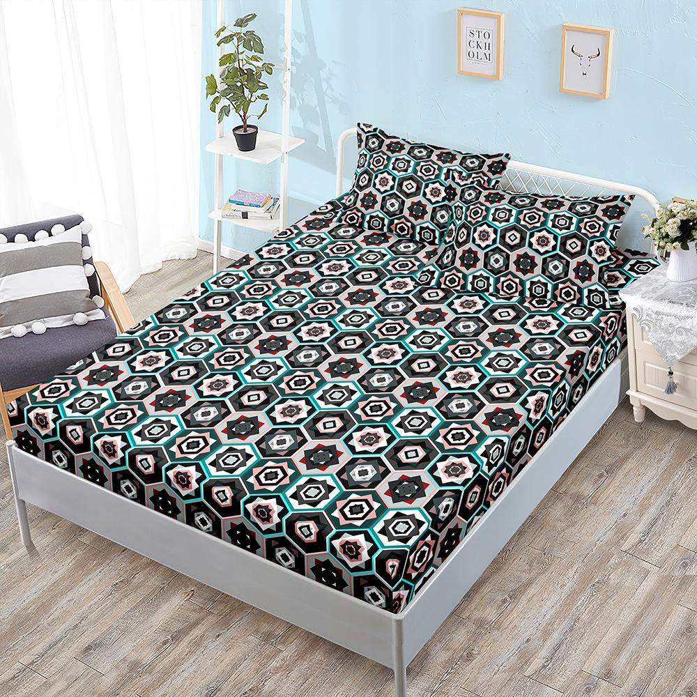Bohemian Style Sheet Bed Mattress Protector Fashion Bedding Elastic Fitted Sheet Kids Adults Bed Cover Twin Full Queen King Size