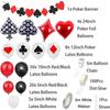 Casino Party Decorations 95pcs Game Night Balloons Garland Poker Banner Las Vegas Party Decorations Poker Black Red Casino Mylar Balloons Casino Birth