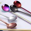 Eco-friendly Long Handle Stainless Steel Ice Cream Spoons Coffee Scoop Stir Spoon Tableware