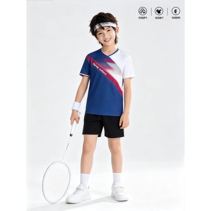 Kids Badminton Sport Set Short Sleeve Quick Dry Training Uniform Boys Girls