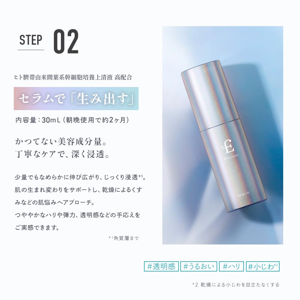 Born from Regenerative Medicine Eternum Trial Set Human Stem Cell Culture Supernatant Skincare Mini Bottle Trial Travel Kit Moisturizing for Dry and