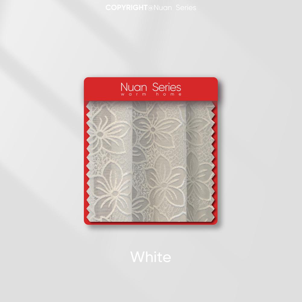 1 шт. Жаккардовый белый тюль с узором вишневого цвета, полупрозрачная прозрачная занавеска для гостиной, спальни, балкона, окна, домашний декор, серия Nuan