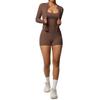 New solid color polished nude breathable suspender yoga suit set running fitness sportswear three-piece set women