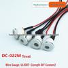 DC-022M Белый Резьбовой DC Разъем Питания 5521/5525 Малое Отверстие 1.3 Штырь Мама Разъем для Зарядки