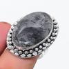 Natural Black Rutile Gemstone 925 Sterling Silver Jewelry Ring Size 7.5 e9H97