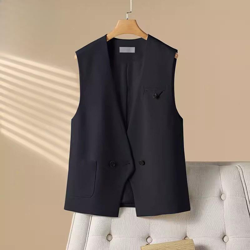 Модный и универсальный жилет с V-образным вырезом для женщин, идеально подходит для весны и осени