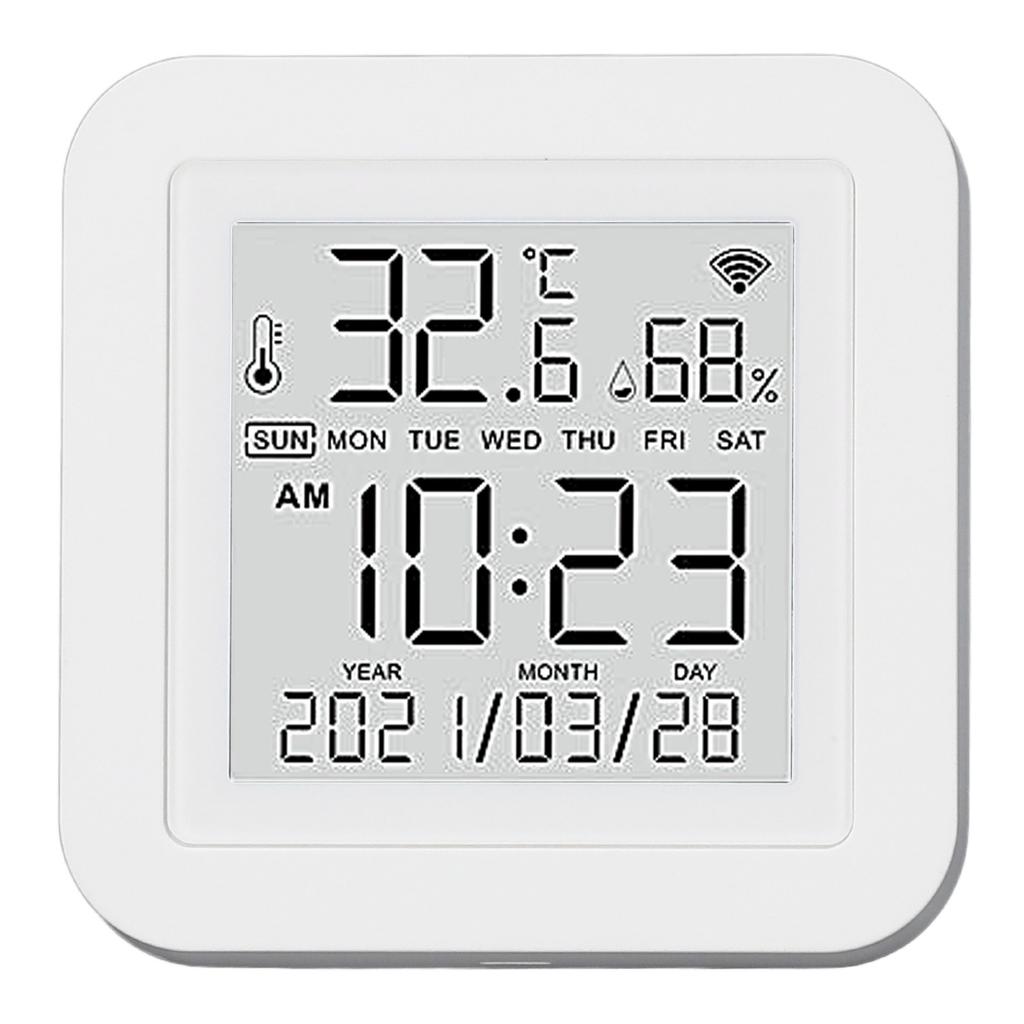  Digital Indoor Hygrometer, Large Screen Smart Temperature Humidity Sensor with 2.4GHZ Wireless Rl Time Monitor LED Indicator 