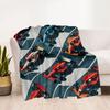 Cool Racing Car Pattern Flannel Blanket - Soft and Suitable for Sofas, Beds, Offices, Travel, All Seasons, and A Great Holiday Gift.