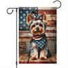 Patriotic Garden Ag Yorkie Dog American Ag 12x18 Double Sided 4th of July... OOV IIC
