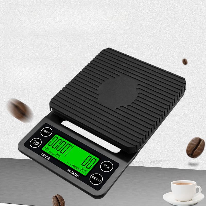 Домашние кофейные весы с таймером, кухонные весы 3 кг, точность 0,1 г, дисплей с подсветкой высокой четкости, блок:г/мл/унция/фунт Balanza Digital Cocina