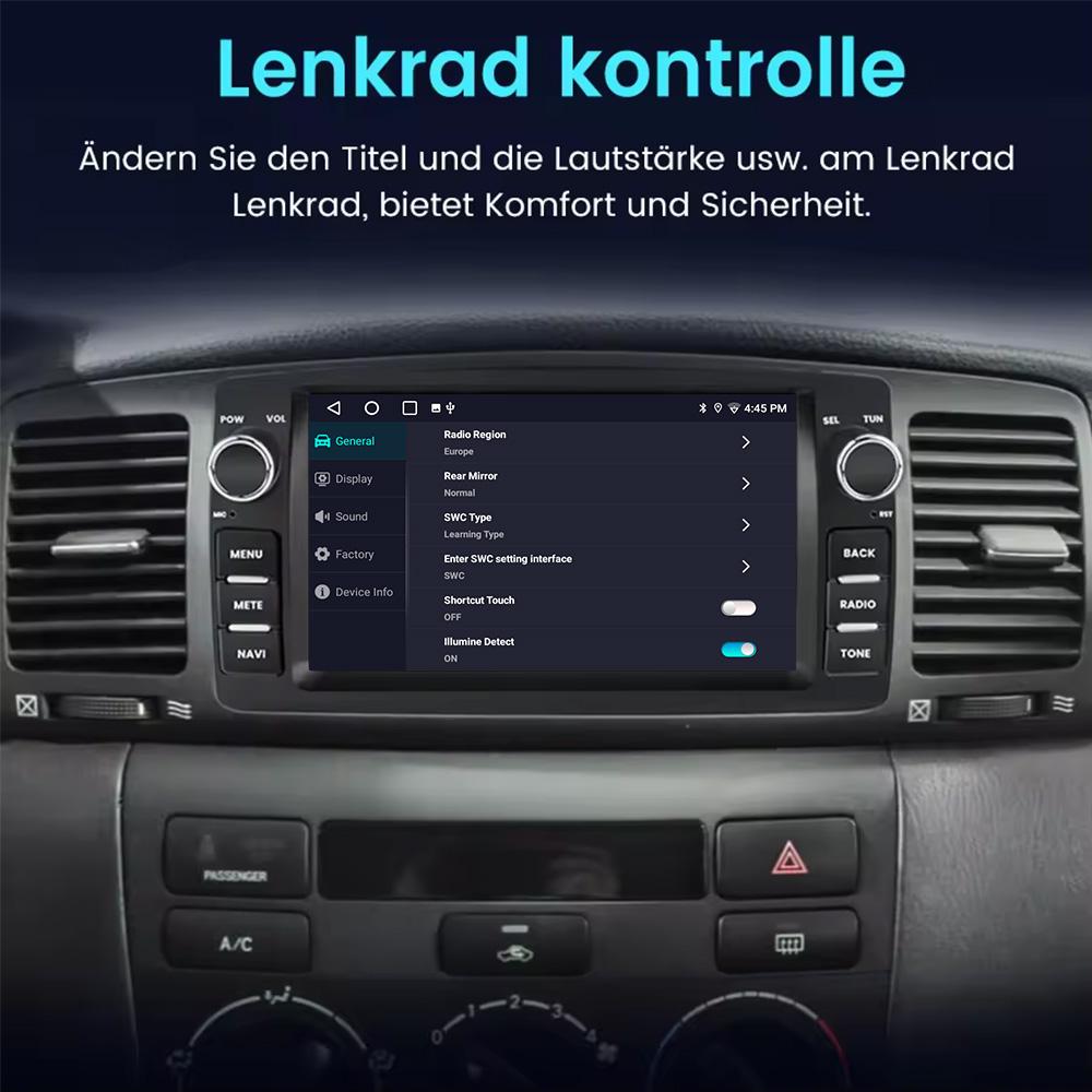 2din Android 12 Wireless CarPlay Android Auto Car Radio Multimedia GPS for Toyota Corolla E120 2003-2006 BYD F3 Stereo