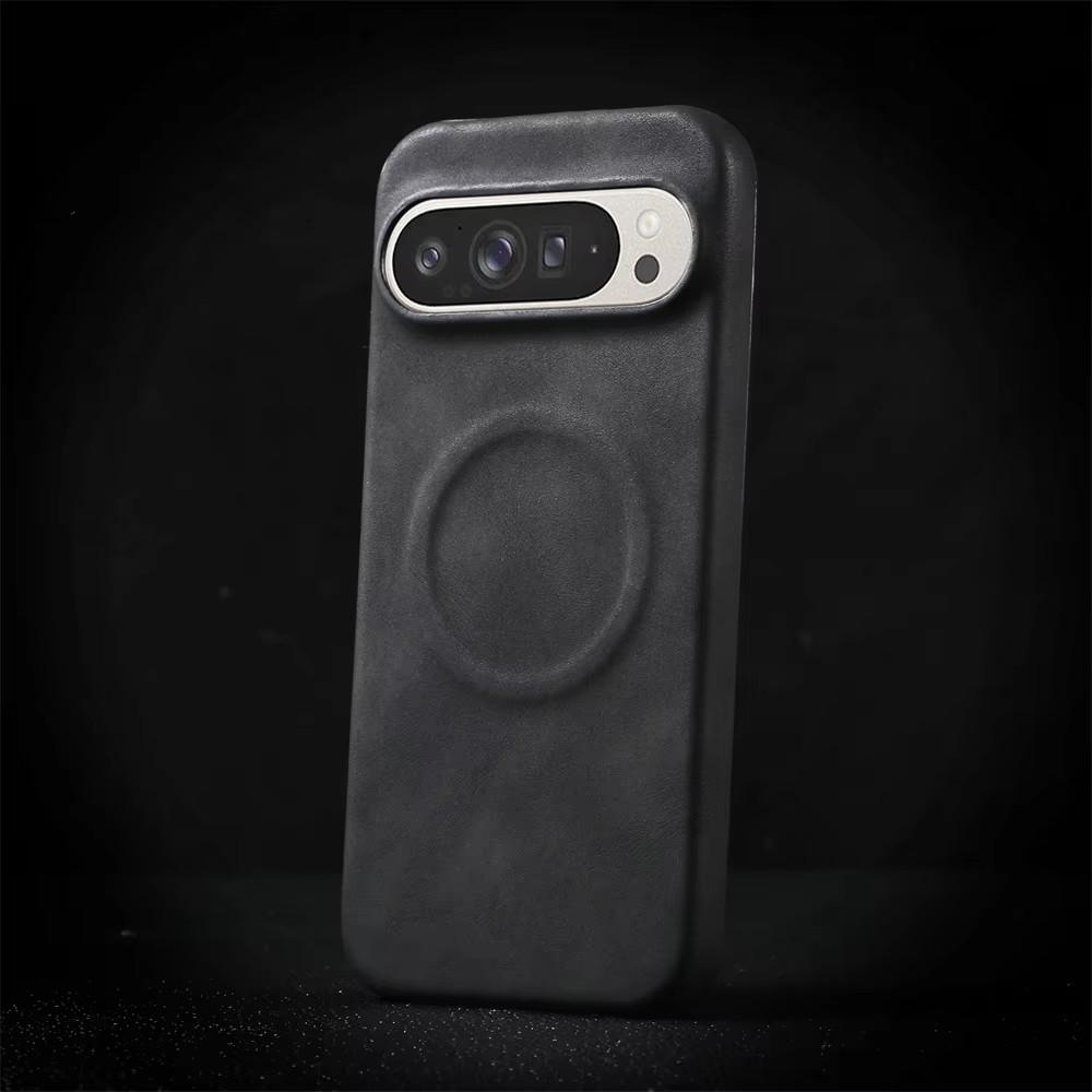 Магнитный чехол из натуральной овчины для Google Pixel 10 9 8 Pro XL 8A 9 Pro, противоударный, деловой, матовый, жесткий, прочный