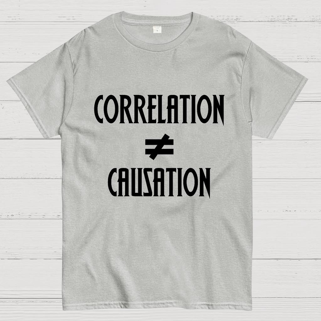 Correlation Does Not Imply Causation 100% Cotton Summer Casual Cool Loose T-Shirt