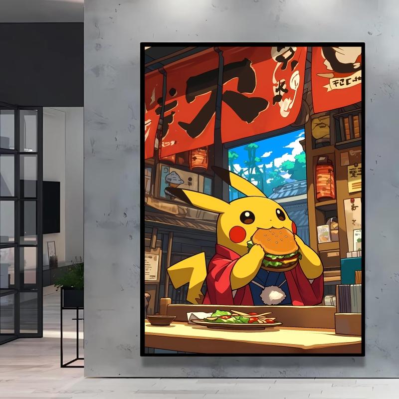 Classic Anime Canvas Paintings Pokemon Posters Living Room Kid Action Figures Children's Bedroom Decor Picture Prints and Prints