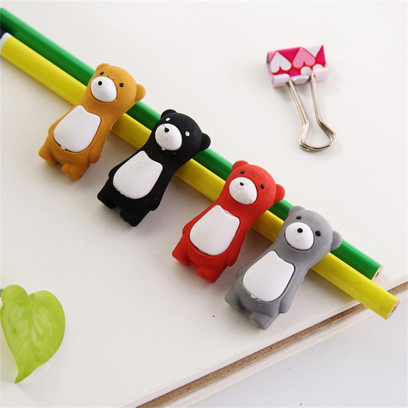 Милый ластик-карандаш Мультяшный ластик в форме стоящего медведя Новинка для детей Школьные принадлежности Студент