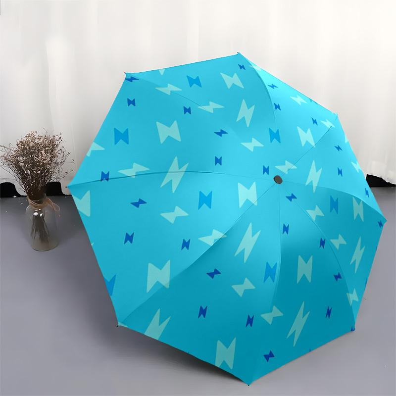 1pc Lightning Bolt Pattern Umbrella with Plastic Handle,Vibrant Cartoon Pattern,Multi-functional UmbrellaPT224