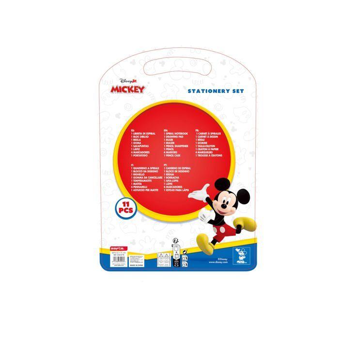 Набор для письма для ребенка - safta - Mickey Mouse Good Day - Металлический пенал - 27x3x37,5 см - Синий - Металлический пенал