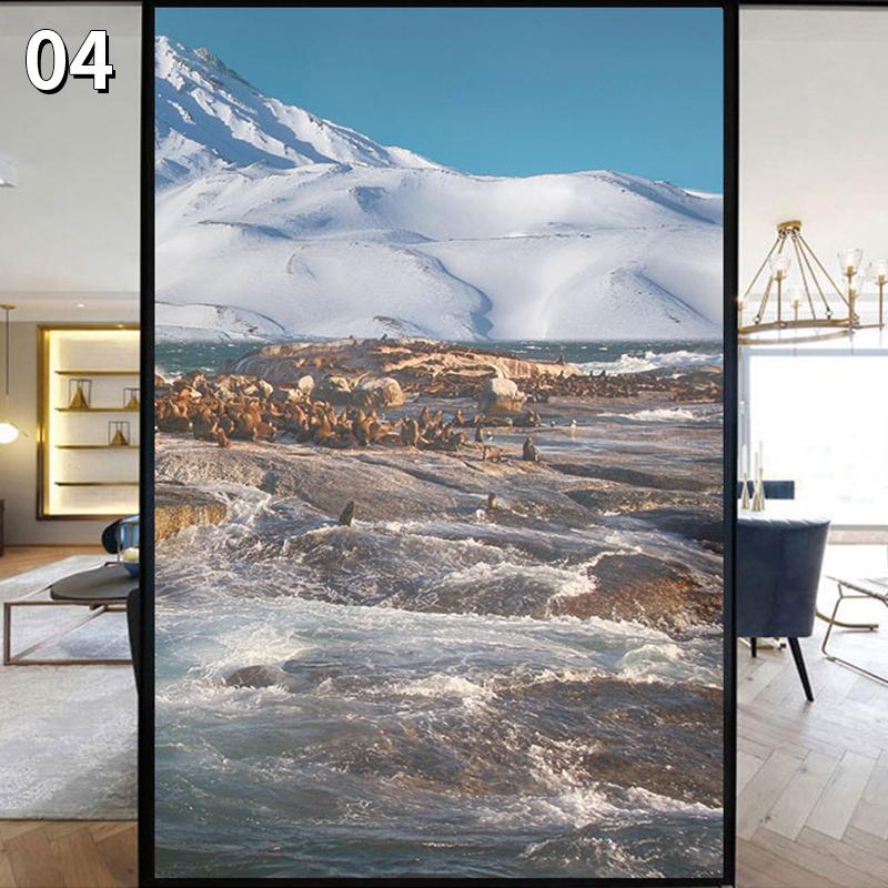 Художественная наклейка на стекло Sky, статическая пленка для защиты конфиденциальности, горный пейзаж, картина, матовая наклейка на окно, домашний декор