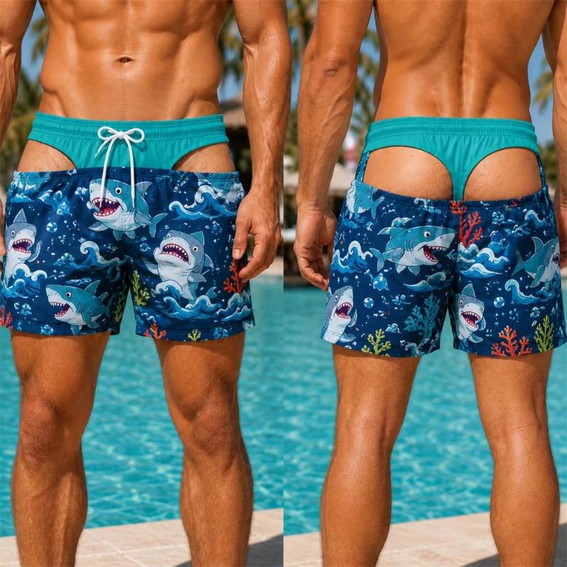 3D Print Funny Butt Prank Pattern Swim Trunks For Men Floral Hawaii Style Beach Shorts Summer Personality Boyfriend