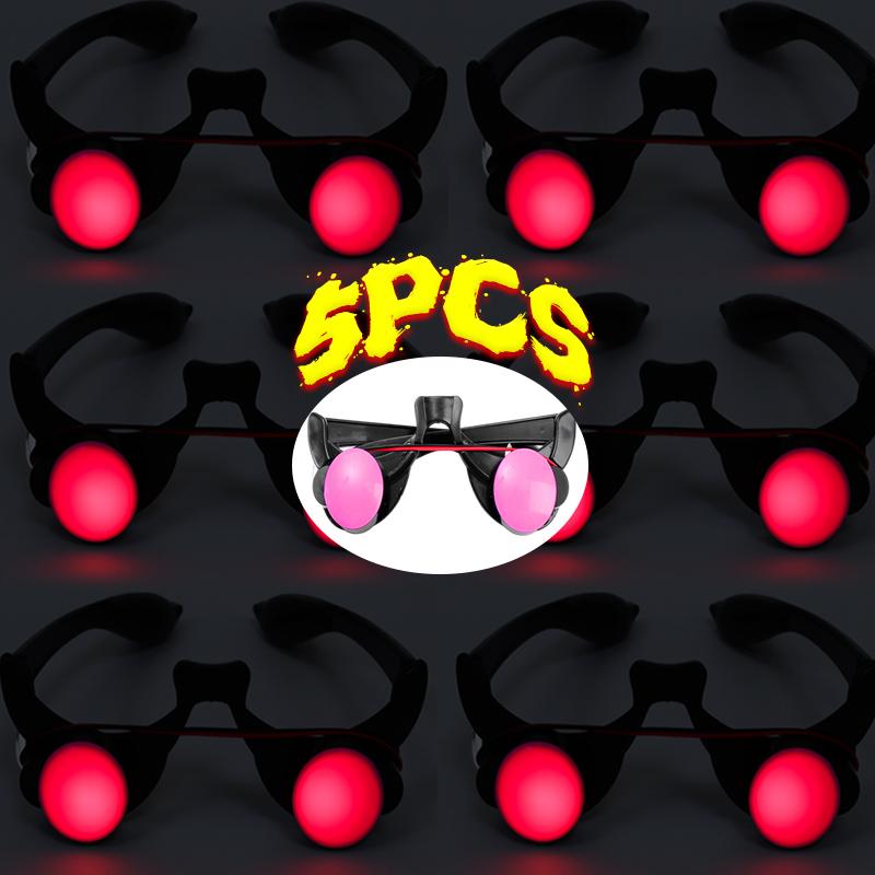5/1PCS Halloween Horror Red Eye Glasses Props Funny Scary Eyewear Tricky Cosplay Eyes Glasses Glow in The Dark Props Party Decor