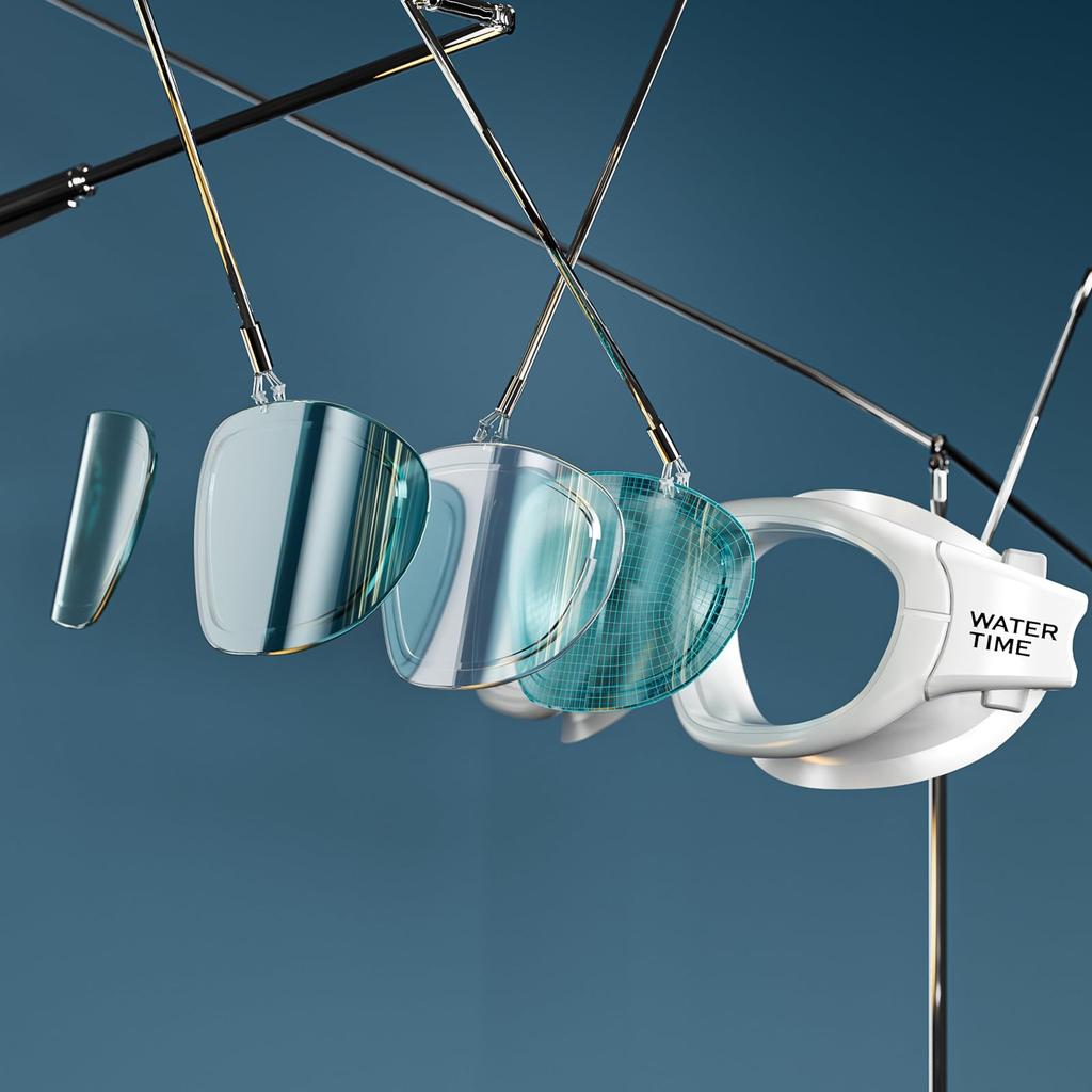 WATERTIME Swimming UV Silicone Large Comfortable Adult Goggles Goggles, Unisex, Protection, Waterproof, Ultra-Flexible Mat, Indoor/Outdoor Use, Frame,