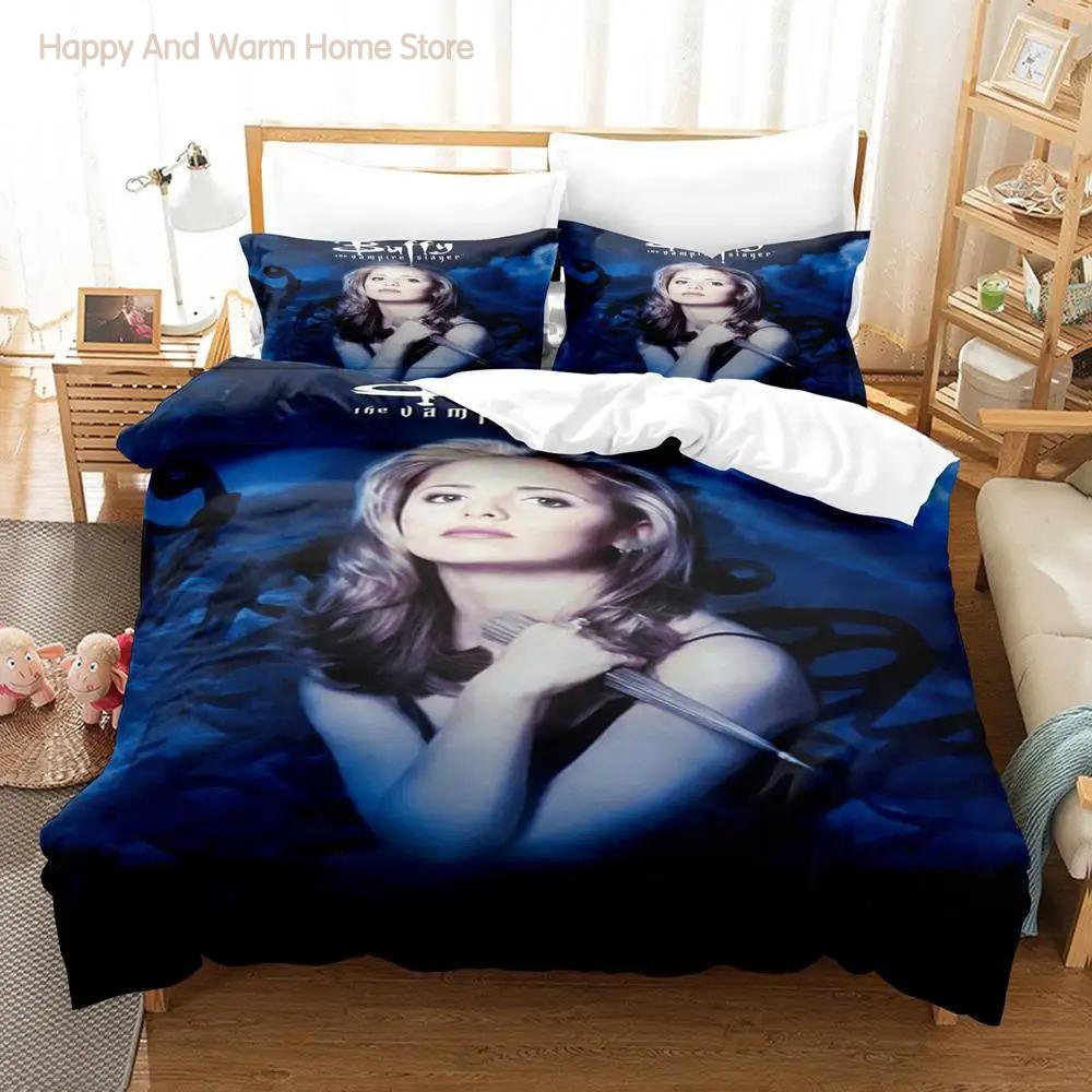 Комплект постельного белья «Баффи вампир» Односпальная кровать Twin Full Queen King Size Комплект постельного белья для мальчиков, пододеяльники, простыни с 3D-принтом