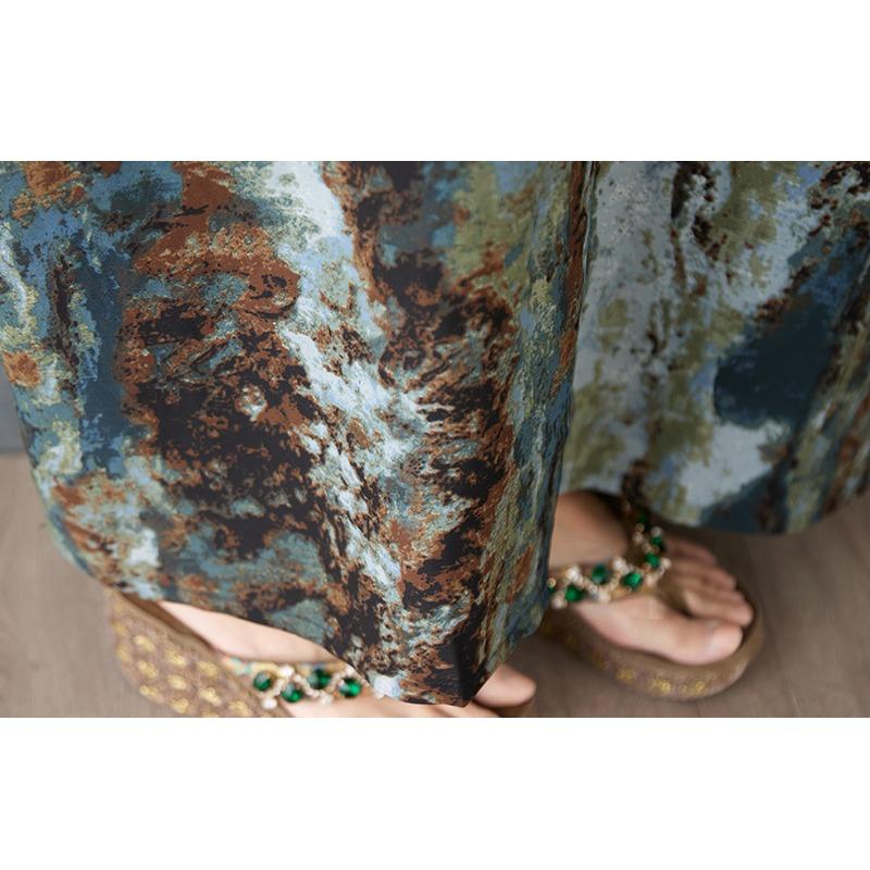 Dimanaf 2025 Лето Женщин Плюс Размер Свободное Платье Базовый Принт Короткий Рукав Платье Повседневное Платье Винтаж Макси