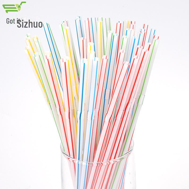 Красочные гибкие одноразовые пластиковые трубочки для соевого молока - пищевые полипропиленовые трубочки