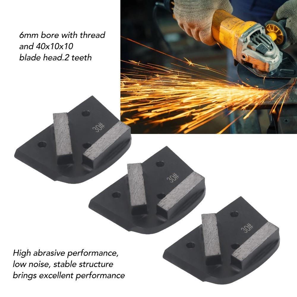 3pcs 30 Grit Concrete Grinding Disc 2 Teeth Metal Grinding Shoes Concrete Floor Grinding