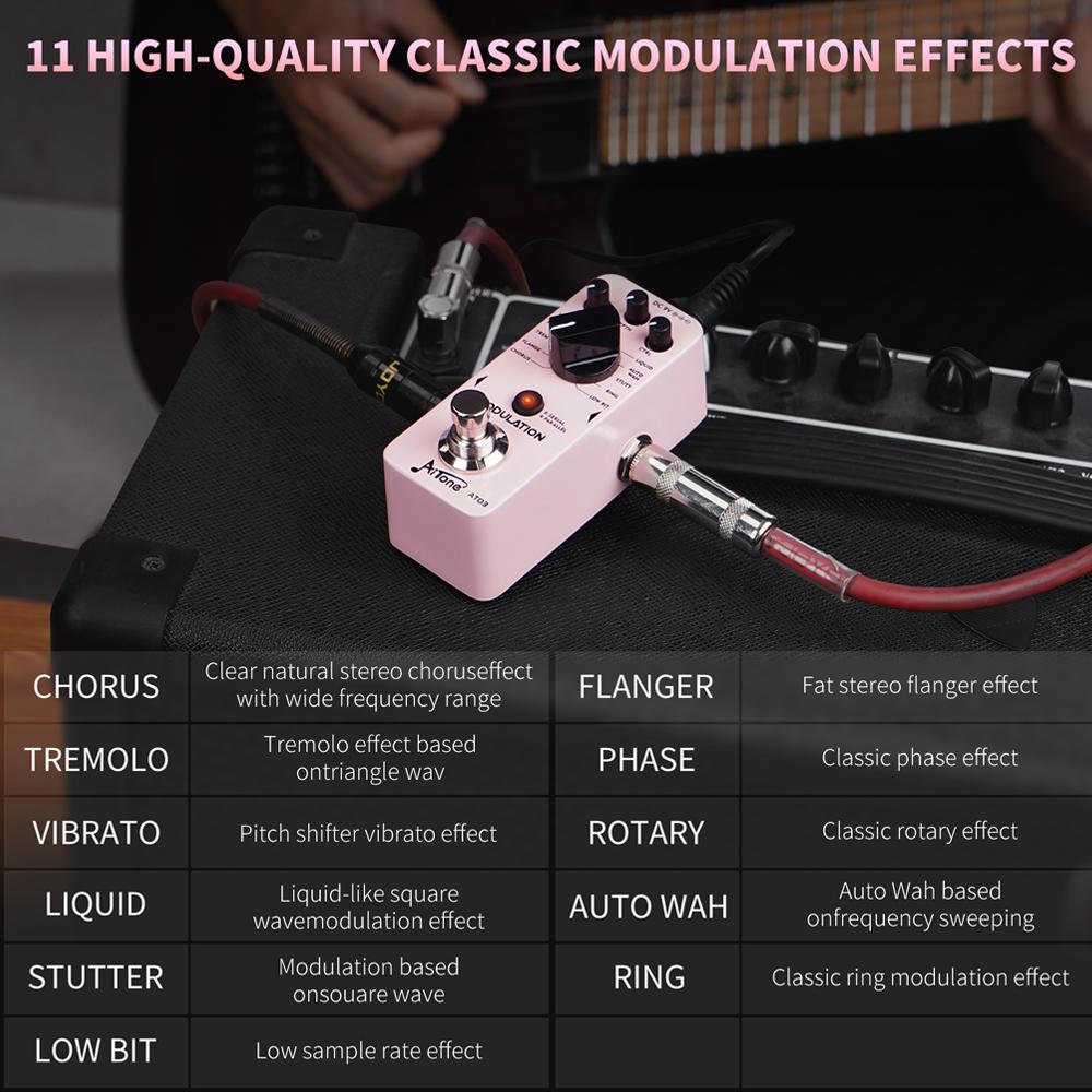 JOYO AITONE Series AT-03 Modulation Guitar Pedal Tap Tempo Control 11 Modulation Modes Multi Digital Guitar Pedals