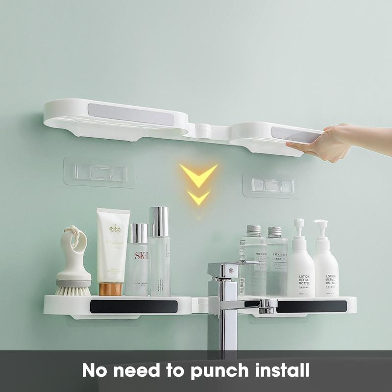 Punch-Free Bathroom Shelves Revolving Shelf Corner Storage Rack For Makeup Home Storage Organizer Bathroom Accessories Set