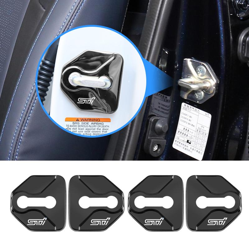 Car Door Lock Cover Stainless Steel Protection Accessories For Subaru STI WRX Forester Impreza Legacy Outback XV BRZ Tribeca Z17