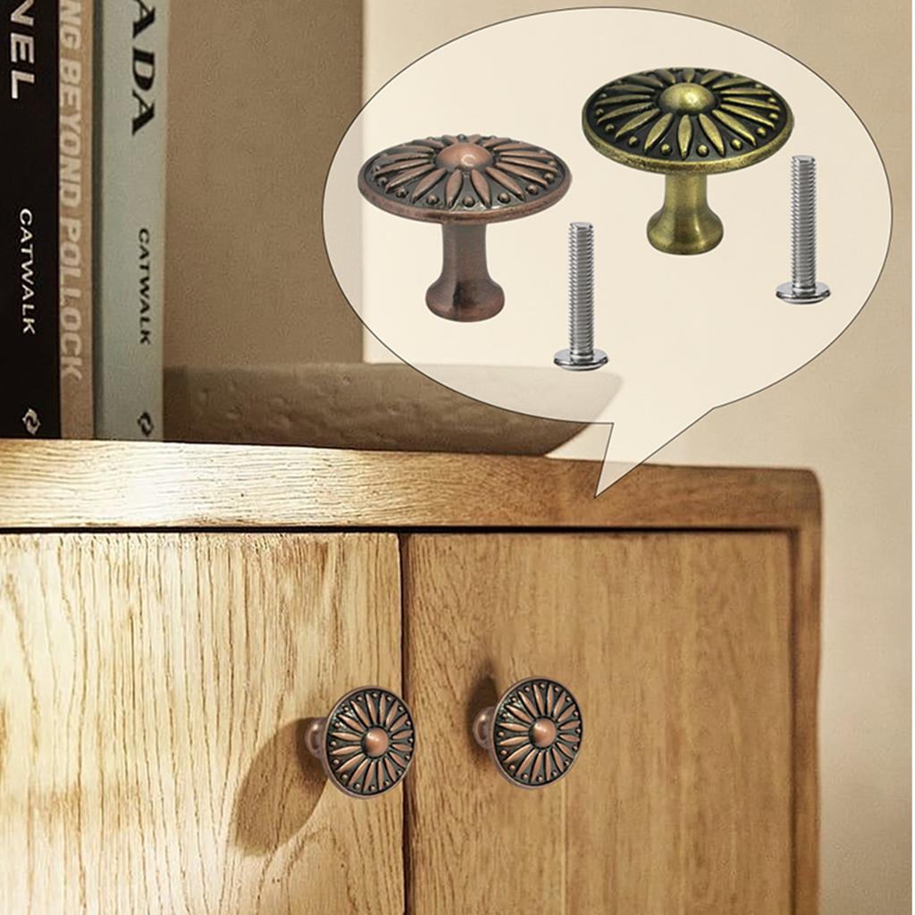 Antique Finish Single Hole Pull Knob Metal Drawer Handle Rustic Single Hole Cabinet Pull 12pcs for Elegant Interiors