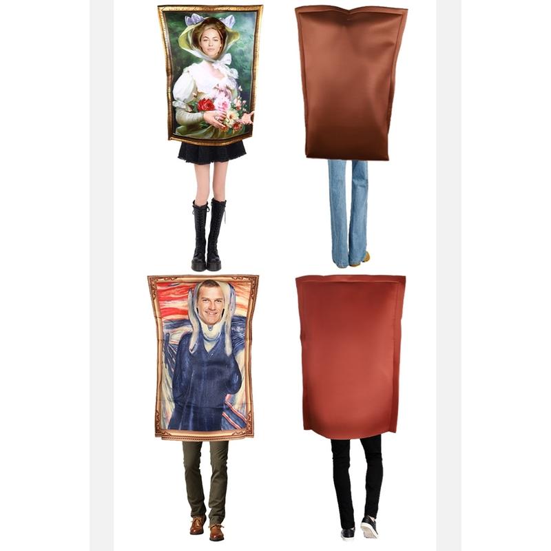 Halloween Mona Lisa Costumes Painted Costumes Campus Event Performance Composite Sponge Suit Onesie