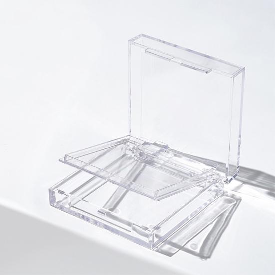 Acrylic Double Layer Empty Press on Nails Packaging Box Transparent Lid Nail Display Box Nail Tips Storage Case for Home Portable Nail Art Organizer