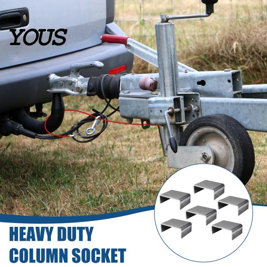 Stake Pocket for Trailer 6Pcs Heavy Duty Steel Weld on Pockets And Truck Bed, Fits Standard Utility Railing Mount 2x4 Stakes, Cargo Pile Slot