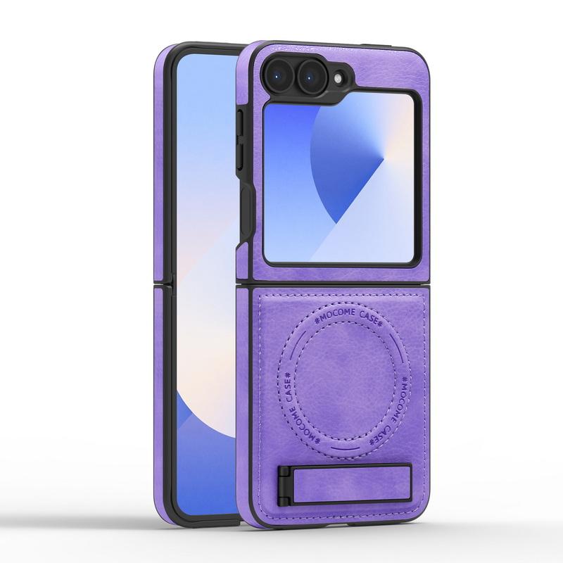 Бизнес кожаный беспроводной зарядный чехол 2 шт. для Samsung Galaxy Z Flip6 Flip5 Flip4 Flip3 магнитный противоударный складной чехол-подставка для телефона