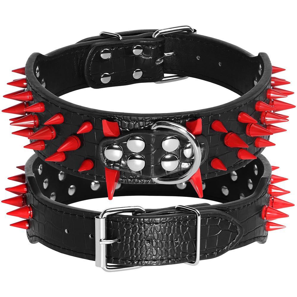Ошейник для собак Cool Spikes Studded, ширина 2 дюйма, искусственная кожа, ошейники для больших собак, ошейники для питбулей, немецких овчарок, больших собак, товары для животных S XL